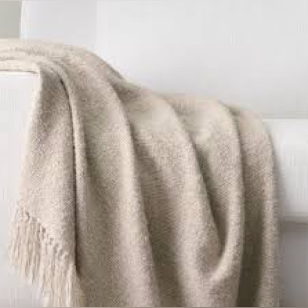 RH Beige Alpaca Throw